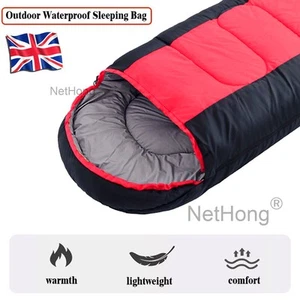 4 Season Single Sleeping Bags Camping Rectangular Envelope Zip Up Kids Adult UK - Picture 1 of 7