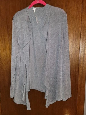 New Maurices XL Sparkly Silver Gray Waterfall Cardigan Studio Y  - Image 1 of 4