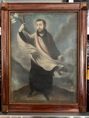 Colonial Espanhol Santo Aloísio Gonzaga (San Luis Gonzaga), Possivelmente C. 1760 - Imagem 1 de 4