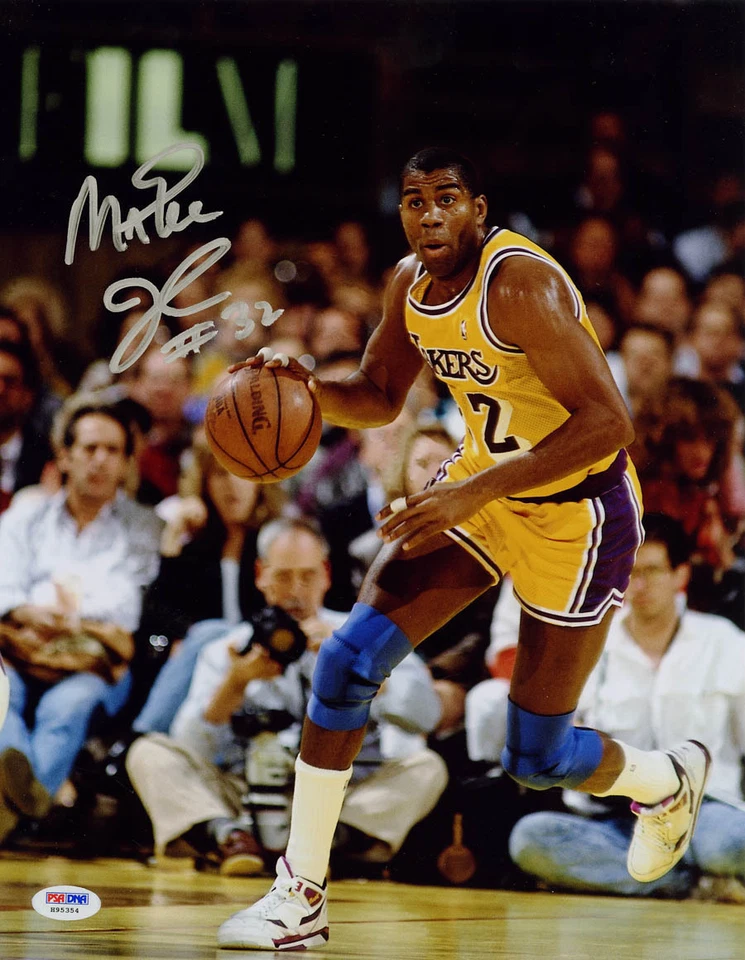 Magic Johnson SIGNED 11x14 Photo Los Angeles LA Lakers PSA/DNA AUTOGRAPHED HOF - Image 1 of 1