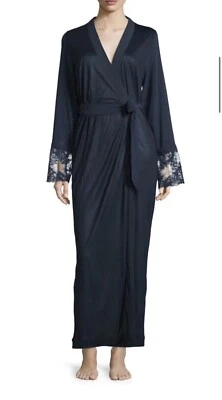 LA PERLA Whisper Jersey Sedoso Bata Larga Puños de Encaje Azul Marino M IT 3 NUEVO CON ETIQUETAS $950 Foto 1 de 4
