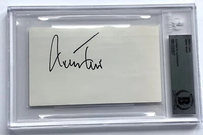 Jerry West signed index card la Lakers nba beckett coa slabbed - Image 1 of 4