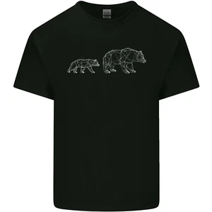 Polygon Grizzly Bear and Cub Kids T-Shirt Childrens - Picture 1 of 3