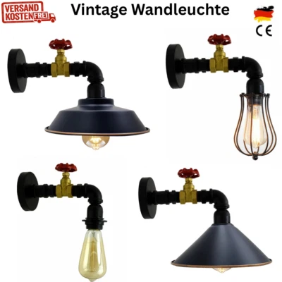 Retro Vintage Wandleuchte Industrie Wand Lampe E27 Wandleuchte Wandlampe Innen - Bild 1 von 4