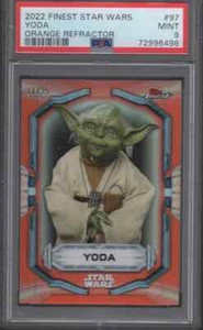 2022 Finest Star Wars Yoda Orange Refractor /25 PSA9 - Picture 1 of 2