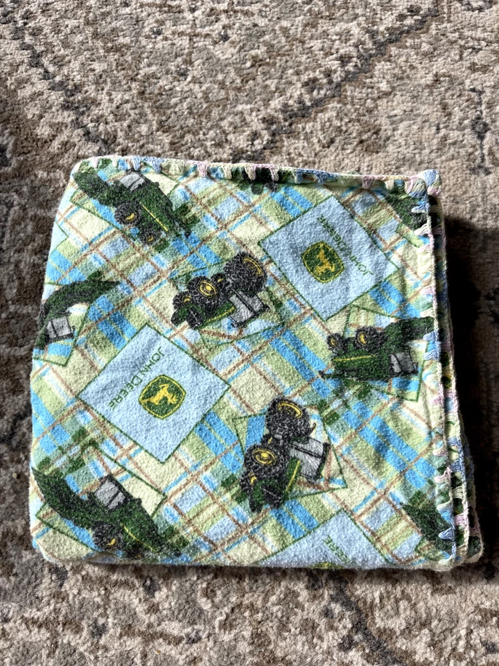 Cobertor infantil de lã John Deere 40 x 40 trator veado equipamento agrícola vintage - Imagem 1 de 4