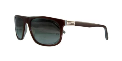 Óculos de sol Mont Blanc MB 372S 50F borgonha cinza gradiente lente tamanho 57 - Imagem 1 de 3