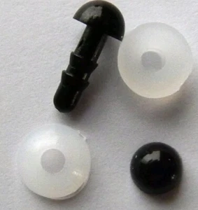 10 pares de Ojos de seguridad negros 12 mm para amiguris, juguetes, etc... - Imagen 1 de 1