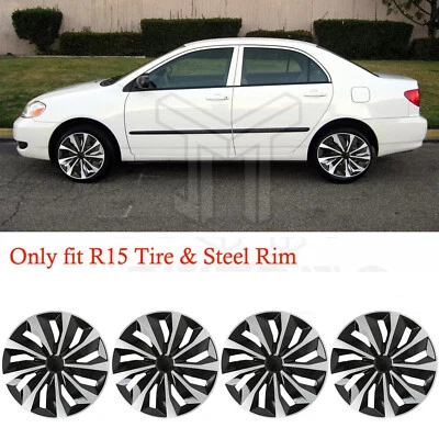 15" Set of 4 Wheel Covers Hub Caps fit R15 Tire & Steel Rim For Toyota Corolla - Imagem 1 de 4