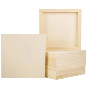 ADXCO 8 Pack Wood Panels 8 x 8 Inch Unfinished Wood Canvas Wooden Panel Board... - Picture 1 of 7