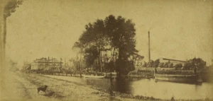 Pont-à-Mousson ou environs ? Canal. Barque. Circa 1870. - Foto 1 di 1