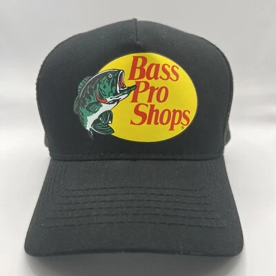 Бейсболка подлинная Bass Pro Shops черная для дальнобойщиков бейсболка с сеткой сзади регулируемая для рыбалки - Изображение 1 из 4