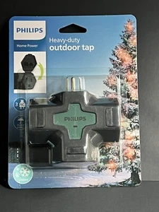 Philips 3-Outlet Heavy Duty Grounded T-Tap with Outlet Covers LED Indicator Ligh - Picture 1 of 7
