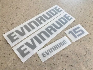 Evinrude 15 Vintage Outboard Motor Decals Die-Cut FREE SHIP + Free Fish Decal! - Picture 1 of 1
