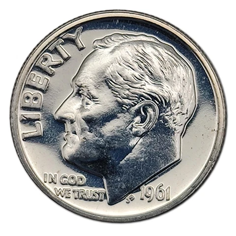 1961-P Proof Roosevelt Dime 90% Silver Cover