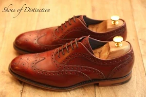 Barker Burgundy Brown Leather Brogue Oxford Lace Up Shoes Mens UK 7 F US 8 EU 41 - Picture 1 of 11