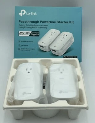 TP Link AV 2000 2-port Gigabit Passthrough Powerline Starter Kit TL-PA9020P Kit - Image 1 of 4
