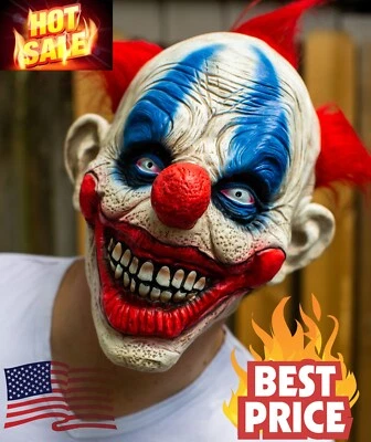 Hophen Scary Evil Killer Joker Payaso Máscara de Látex Halloween Horror Juegos con disfraces Disfraz Foto 1 de 4