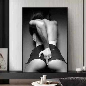 Quadro su tela donna sexy nero decorazione casa murale arte da parete quadri da parete - Foto 1 di 3