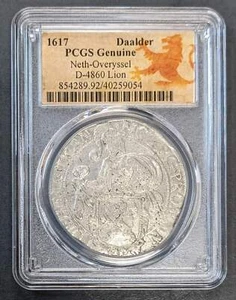 1617 Países Bajos Overyssel Lion Daalder D 4860 PCGS genuino - Imagen 1 de 3