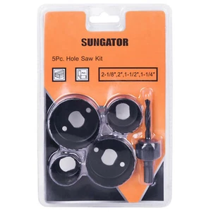 Hole Saw Kit, SUNGATOR 5-Piece Set. Specially Constructed Heat Treated Carbon St - Picture 1 of 8