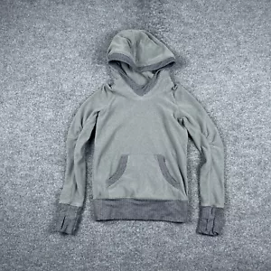 Ivivva by Lululemon Hoodie Youth Size 10 Gray Fleece Pullover Sweatshirt Girls - Picture 1 of 10