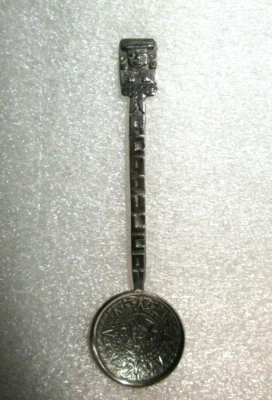 De colección 🎭 RECUERDO MEXICANO Marcado 925 CUCHARA Máscara Azteca Calendario Foto 1 de 4