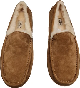 Ugg Men's Ascot Suede Wool Slip On Loafer Slipper - Chestnut - Size 7 - Picture 1 of 5