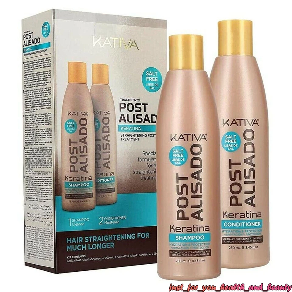 Kativa Hair Straightening Post Treatment Set with Shampoo 250ml Conditioner 250m