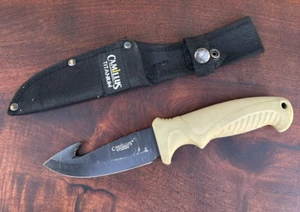 Camillus Titanium 440 Fixed Blade Hunting Knife with Sheath 9.5 inch gut hook - Picture 1 of 8