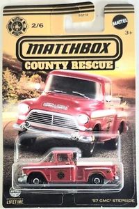 2023 Matchbox County Rescue '57 GMC Stepside MXB County Fire District Dispatch - Picture 1 of 9