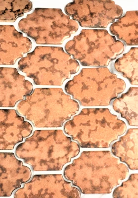 Vintage Arabesque San Felipe Style Ceramic Tiles - Brown/Beige Mottled 36 Count - Image 1 of 4