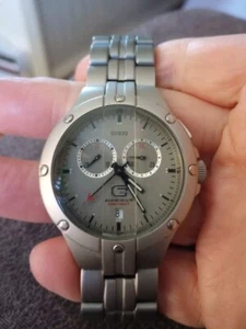 Guess Chronograph Style Aluminum Watch - As Is Read - Picture 1 of 5