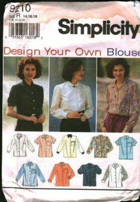 9210 Vintage Simplicity Sewing Pattern Misses Button Front Blouse Design Own OOP - Image 1 of 2