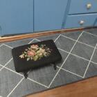 ca 1835 Antique Foot Stool w/ Needlepoint Cover, Documented w/ Provenance