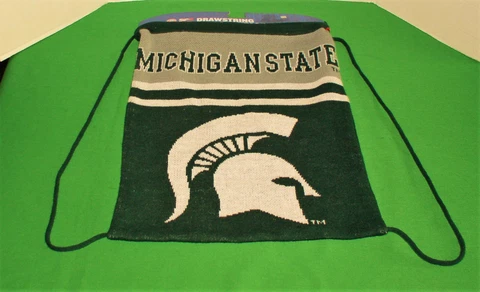 Michigan State Spartans Drawstring Backpack-Gym-Beach Bag ~ Stretchy Fabric NEW Cover