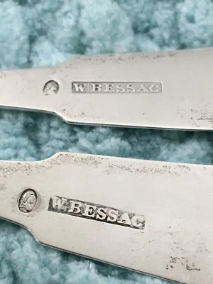 Moneda antigua de plata 1810-1825 William John Bessac 2 cucharas monograma Hudson Nueva York Foto 1 de 4