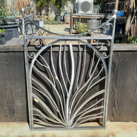UNIQUE Hand Made Iron Garden Gate Tree Design - Very Heavy Solid Steel Cover