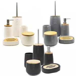 Bath Accessories Set Tumbler lotion soap dispenser soap dish Toilet Brush - Picture 1 of 46