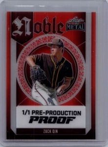 Zack Qin Leaf Baseball 1/1 Pre Production Proof - Picture 1 of 1