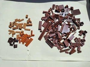 (MOC Color BROWN Theme) Lego Lot Bulk (7oz) Brown Reddish Dark Orange Part Piece - Picture 1 of 3