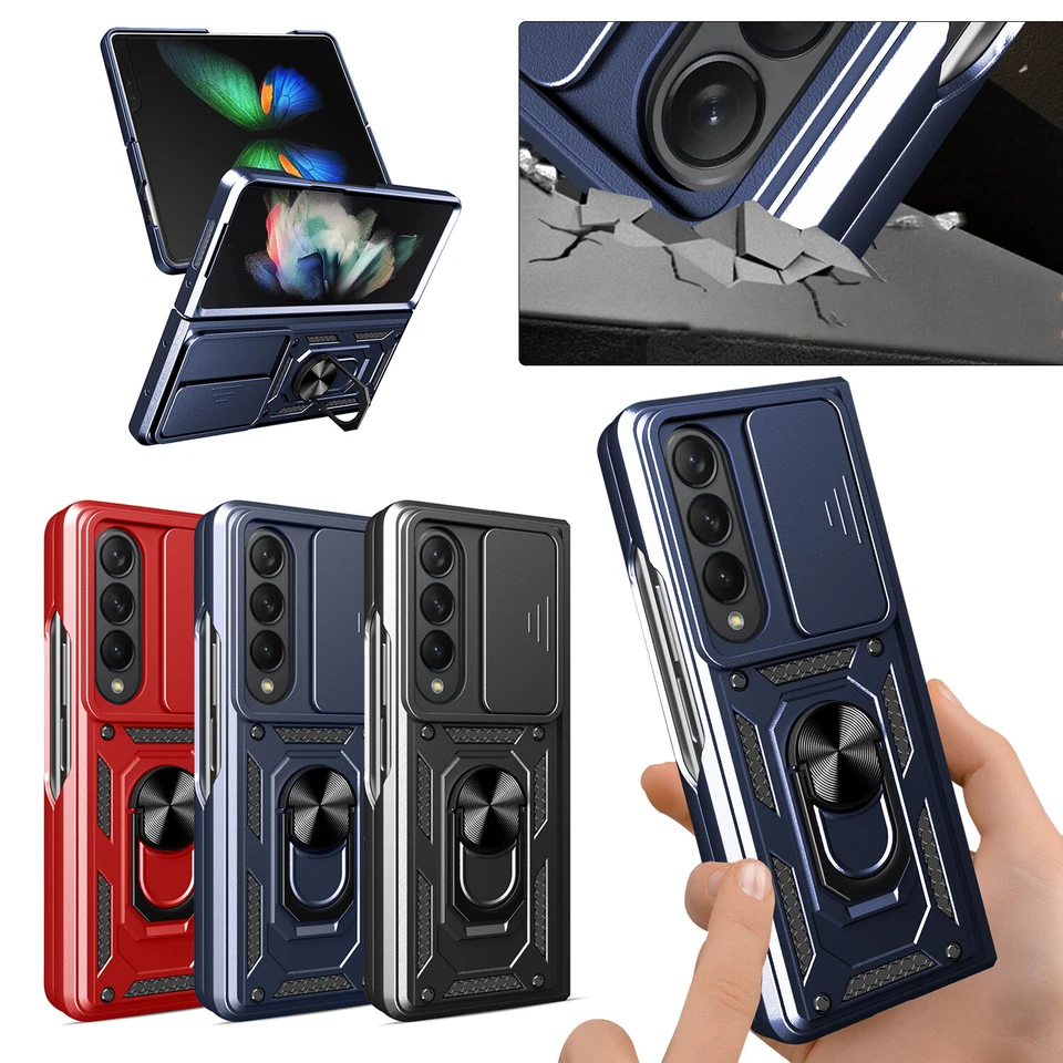 Для Samsung Galaxy Z Fold4 5G чехол и камера слайд чехол и кольцо стойка доспехи чехол - Изображение 1 из 1
