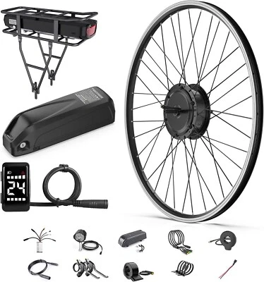 48V 500W Front Hub Motor Electric Bike Conversion Kit for 20“/26"/700C Wheel ... - Image 1 of 4