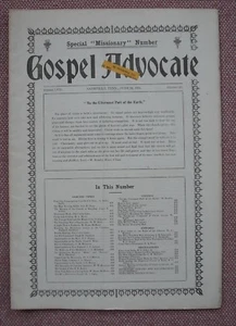 GOSPEL ADVOCATE ~ SPECIAL MISSIONARY EDITION  ~ Church of Christ ~ 1915 RARE! - Imagen 1 de 2