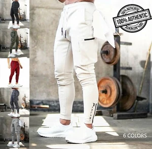 Men's Pants Athletic Joggers Cargo Pants Sweatpants Gym Workout Soft Tapered - Picture 1 of 27