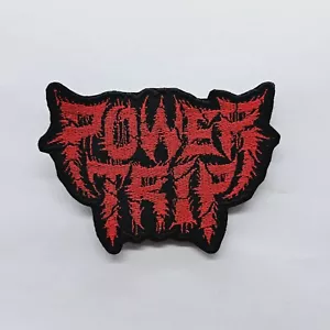 Power Trip roter Logo-GESTICKTER PATCH - Bild 1 von 2
