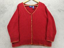Vintage JH Collectibles Womens Cardigan Size 1 US 1X Red Button Front AGL0328
