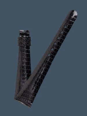 Universal Geneve 15mm x 10mm Vintage Black Lizard Strap - Image 1 of 4