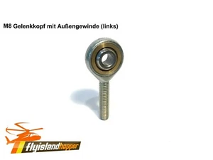 Gelenkkopf mit M8 Außen-Linksgewinde (LH) Gelenkauge Uniballgelenk GAKL8-PW - Bild 1 von 4