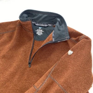 KUHL Revel 1/4 Zip Sweater Pullover Men Medium Rust Kashmira Hike Gorpcore Soft - Picture 1 of 15